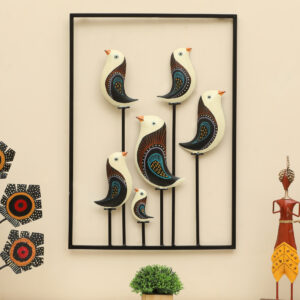Handpainted Metal & Ceramic Lois Birds Wall Decor