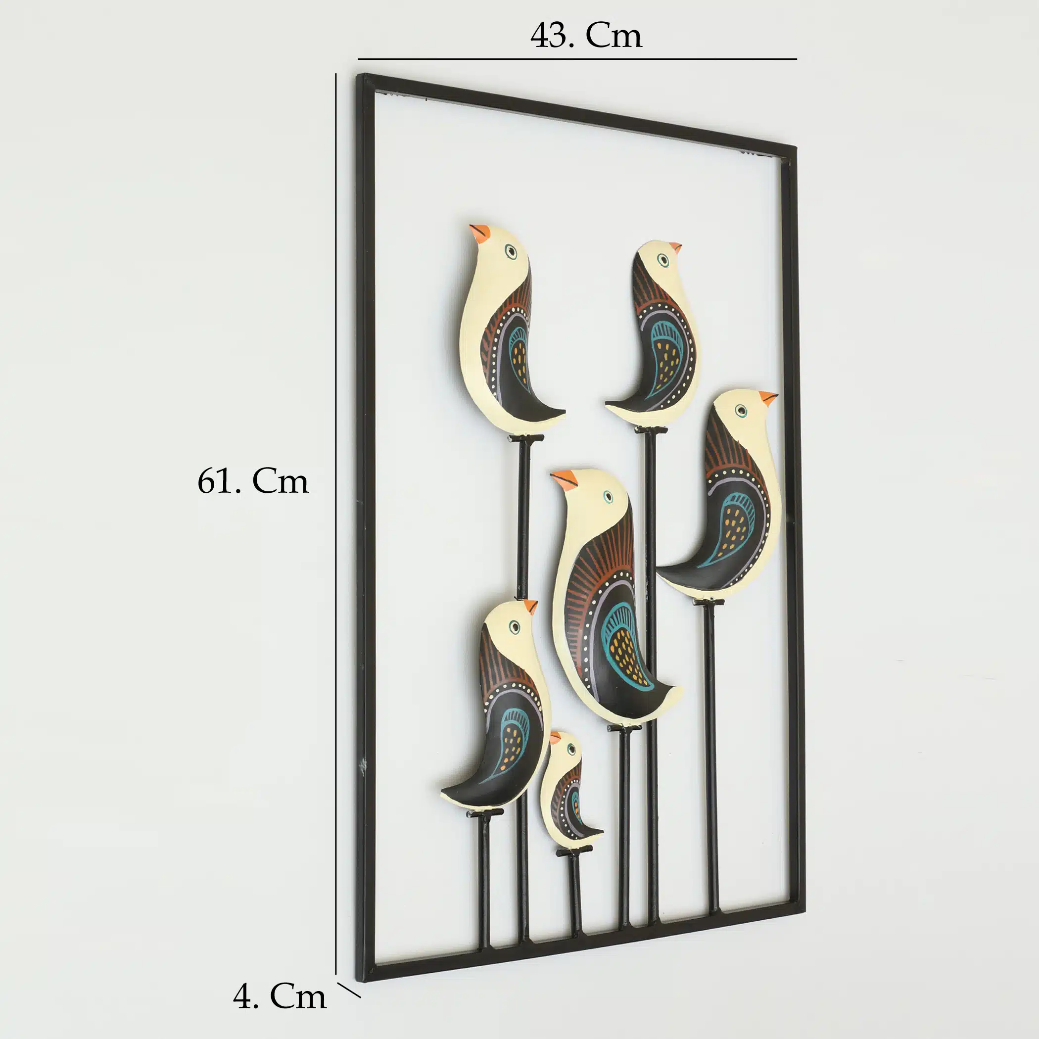 Elegant Ceramic Bird Wall Decor | Handpainted Lois Wall Art - Image 3