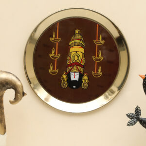 Metal & Glass Tirupati Balaji Printed Wall Plate