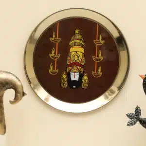 Metal & Glass Tirupati Balaji Printed Wall Plate
