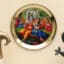 Radha Krishna Wall Plate - Metal Glass Printed Wall Decor