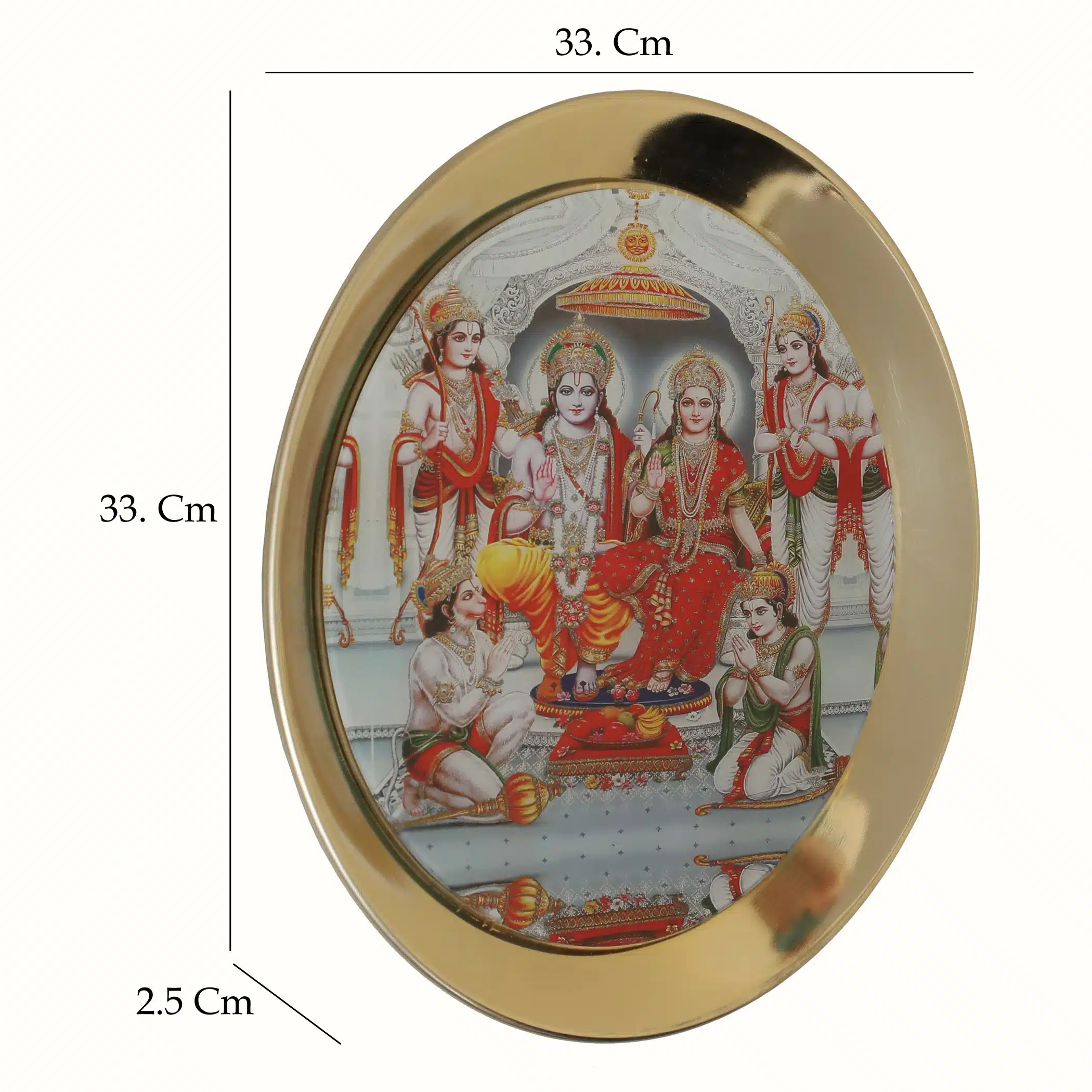 Ram Darbar Wall Decor - Metal Glass Plate White Background - Image 2