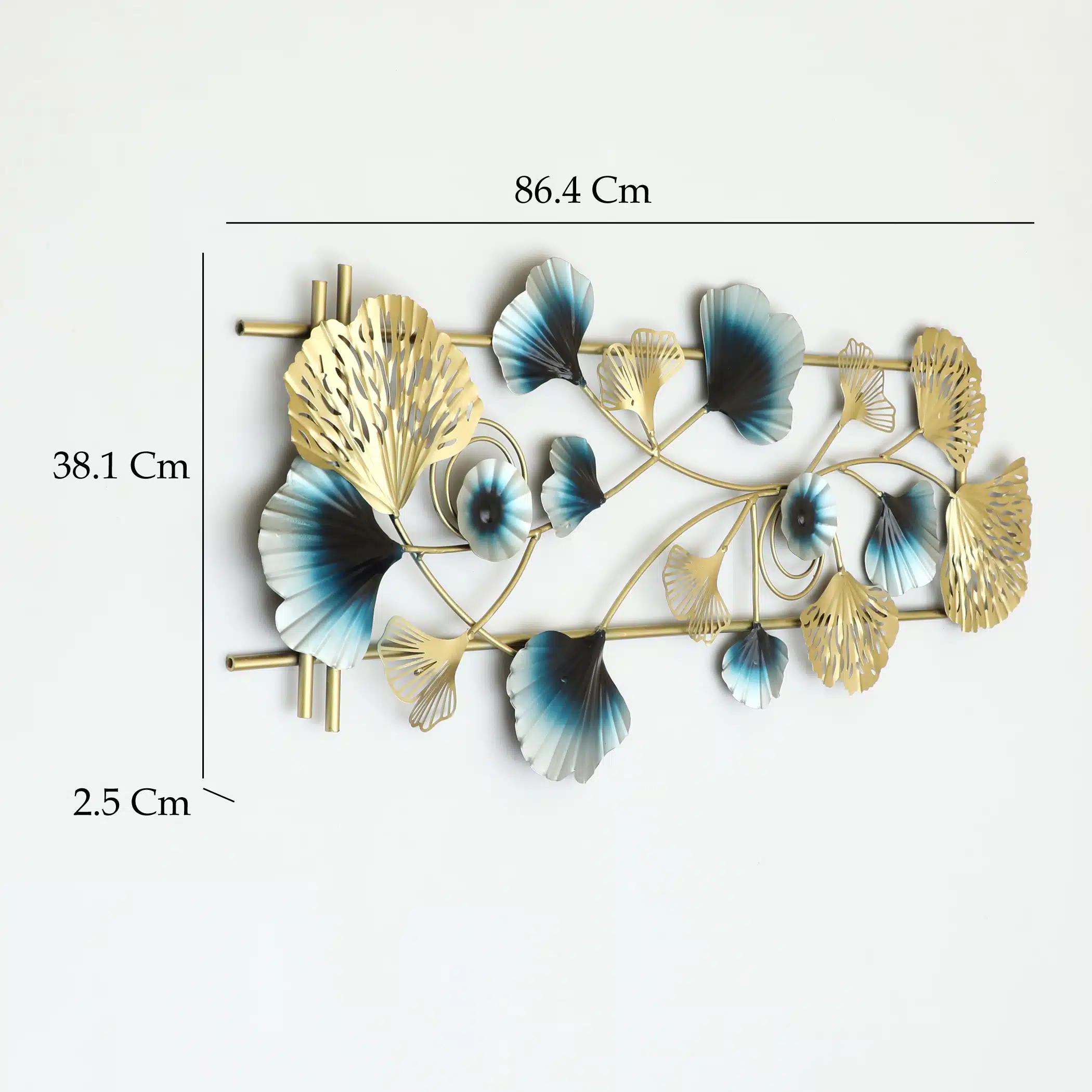 Multi Ginko Wall Decor - Inika Metal Leaf Wall Art - Image 2