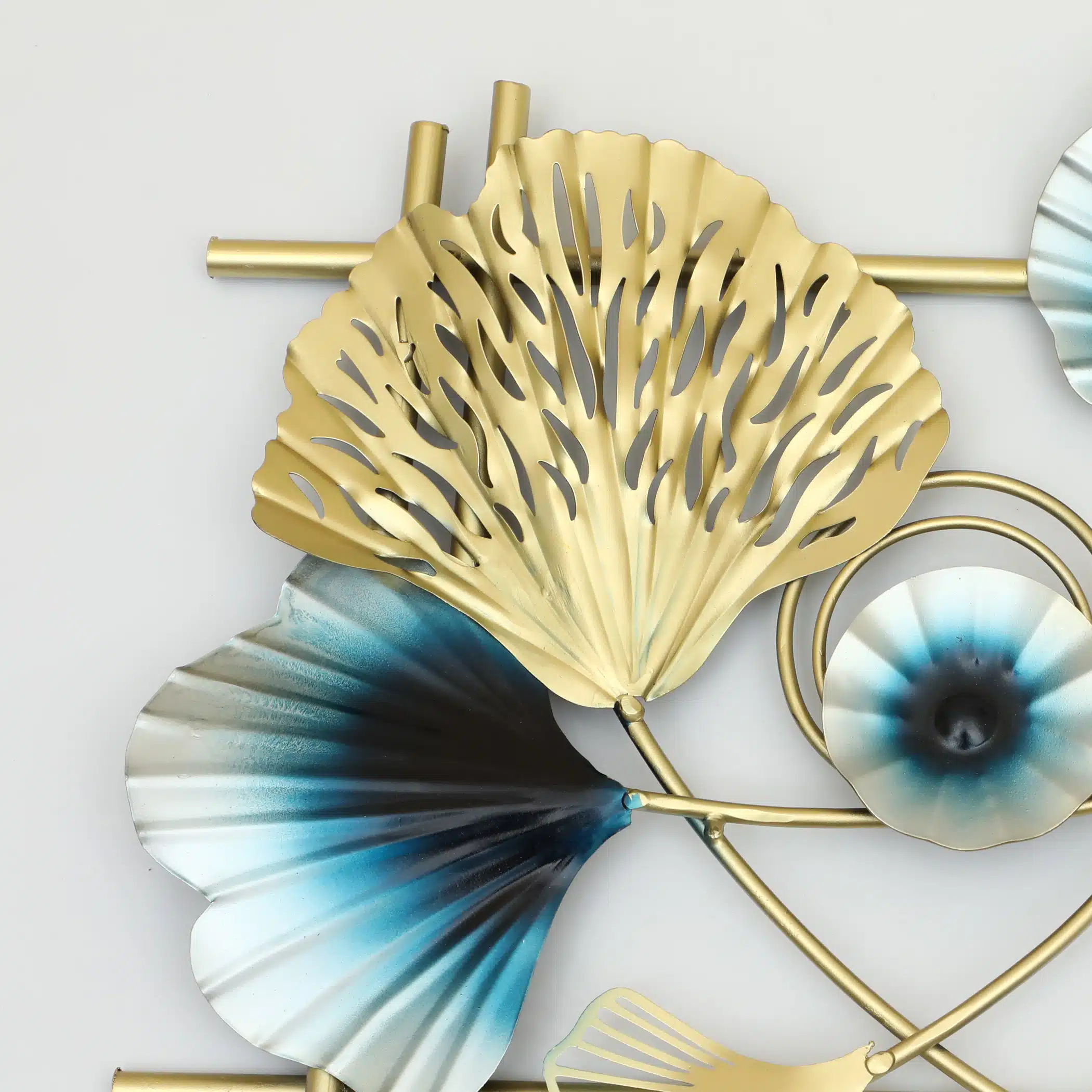 Multi Ginko Wall Decor - Inika Metal Leaf Wall Art - Image 4