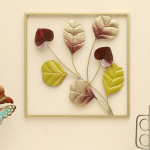 Metal Square Aarna Leaf Wall Frame