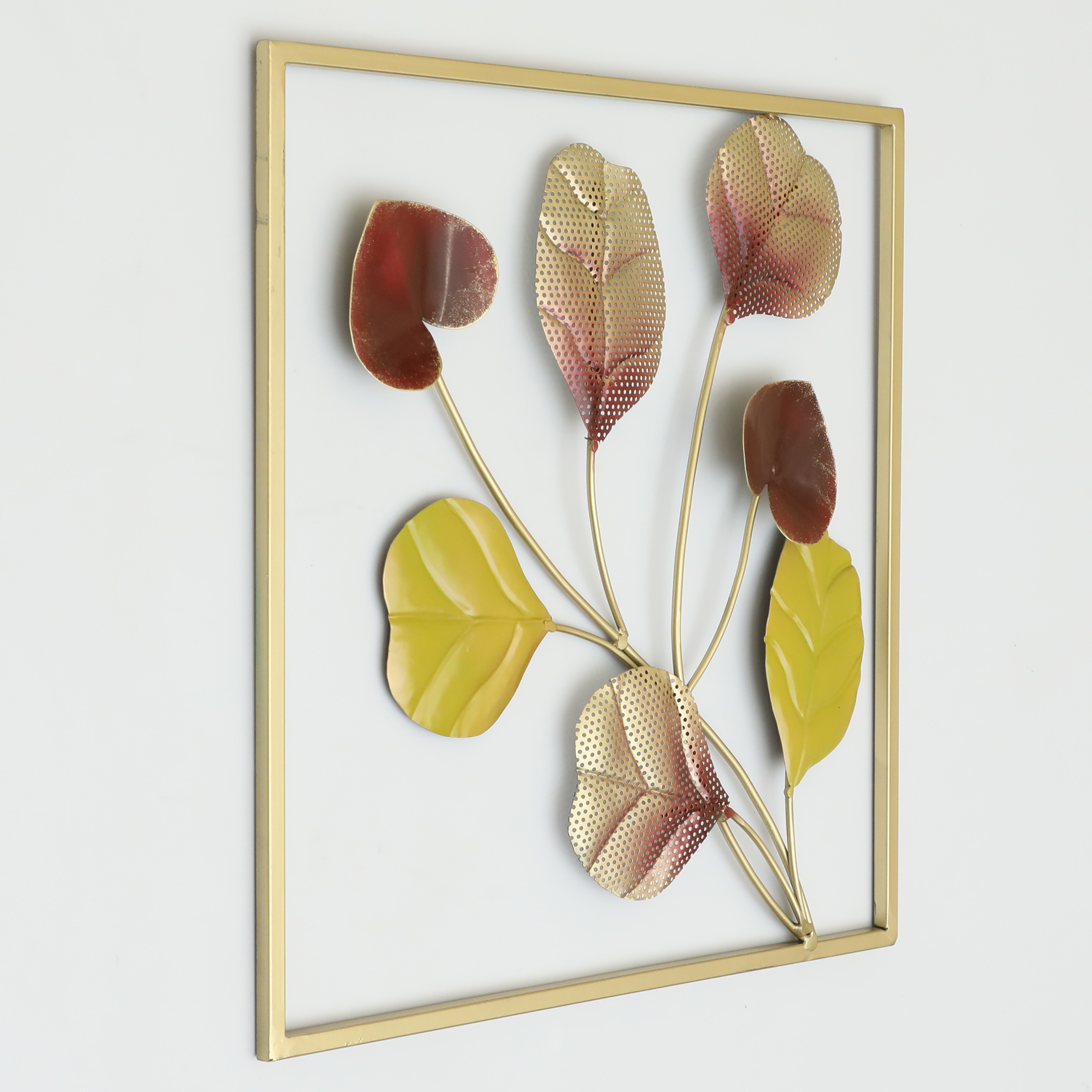 Metal Square Aarna Leaf Wall Frame - Image 2