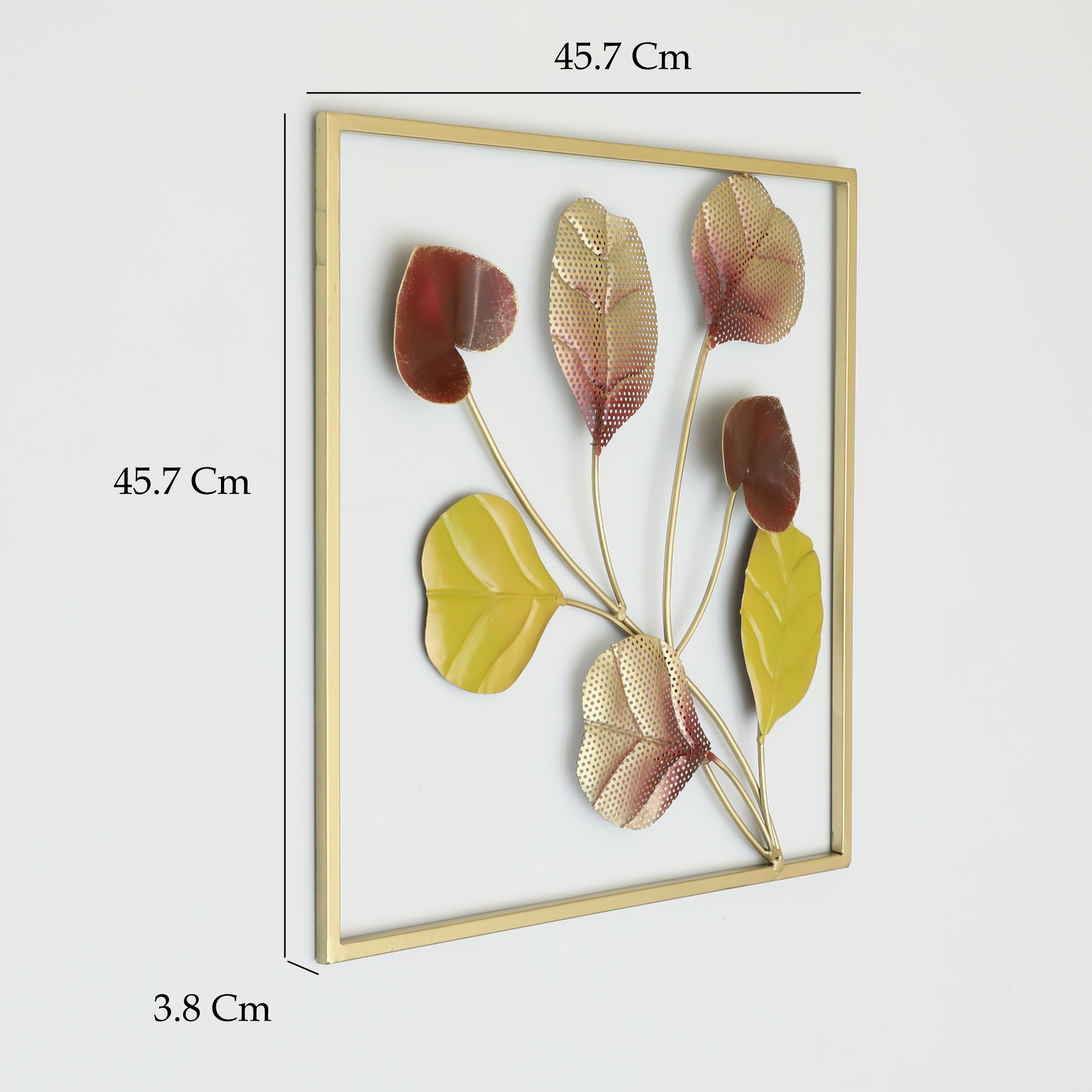 Metal Square Aarna Leaf Wall Frame - Image 3