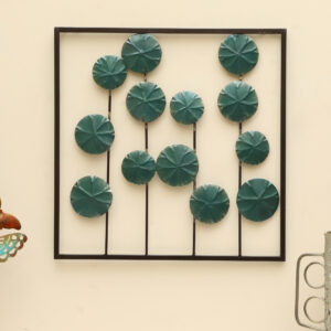 Metal Square Indira Leaf Wall Frame