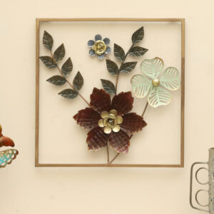 Metal Square Lekha Flower Wall Frame