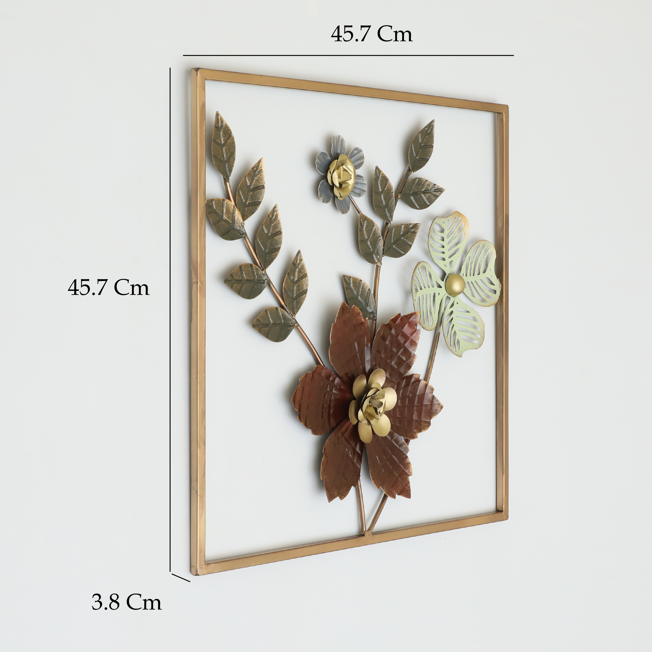 Metal Square Lekha Flower Wall Frame - Image 2