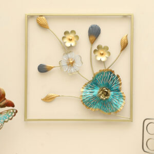 Metal Square Zoya Flower Wall Frame