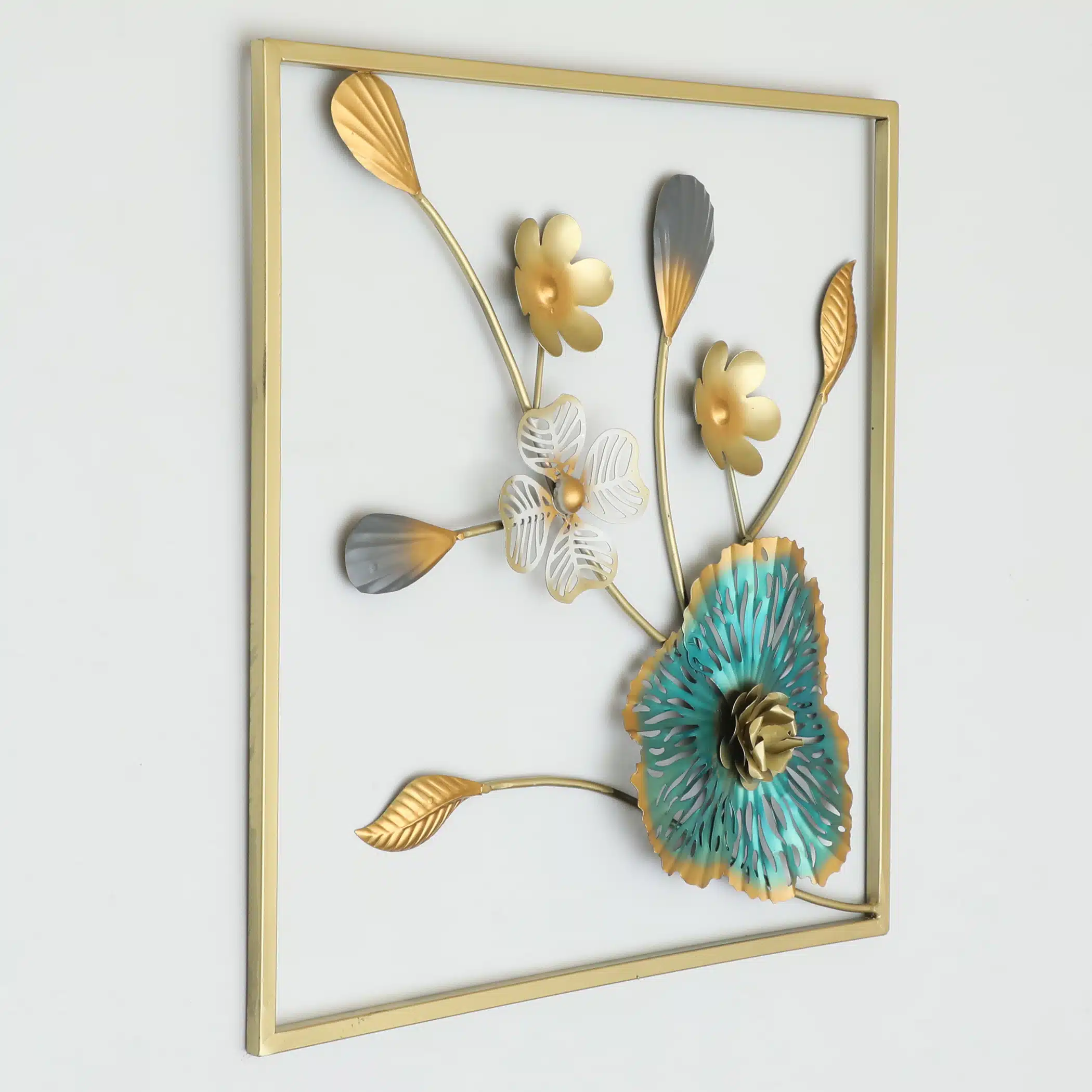 Metal Square Zoya Flower Wall Frame - Image 3