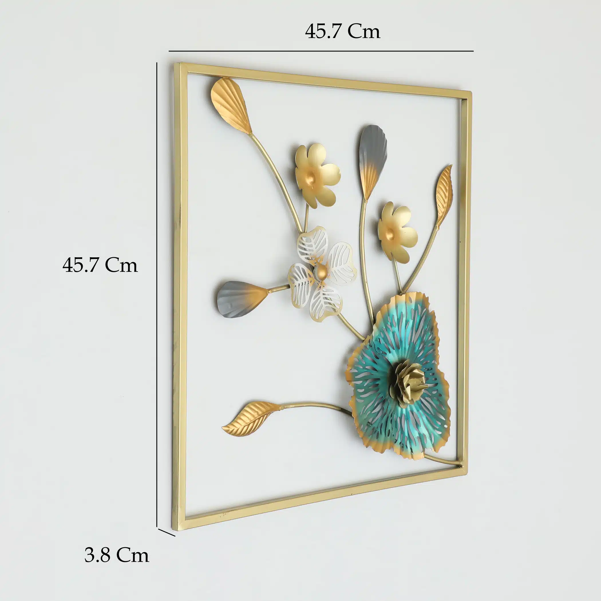 Metal Square Zoya Flower Wall Frame - Image 2