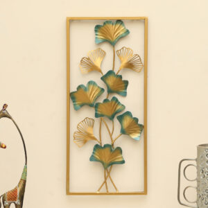 Metal Rectangular Anuja Ginko Leaf Wall Frame