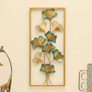 Rectangular Ginko Wall Frame - Anuja Metal Leaf Wall Art