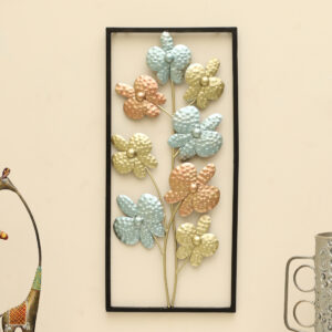 Metal Rectangular Kanak Flower Wall Frame