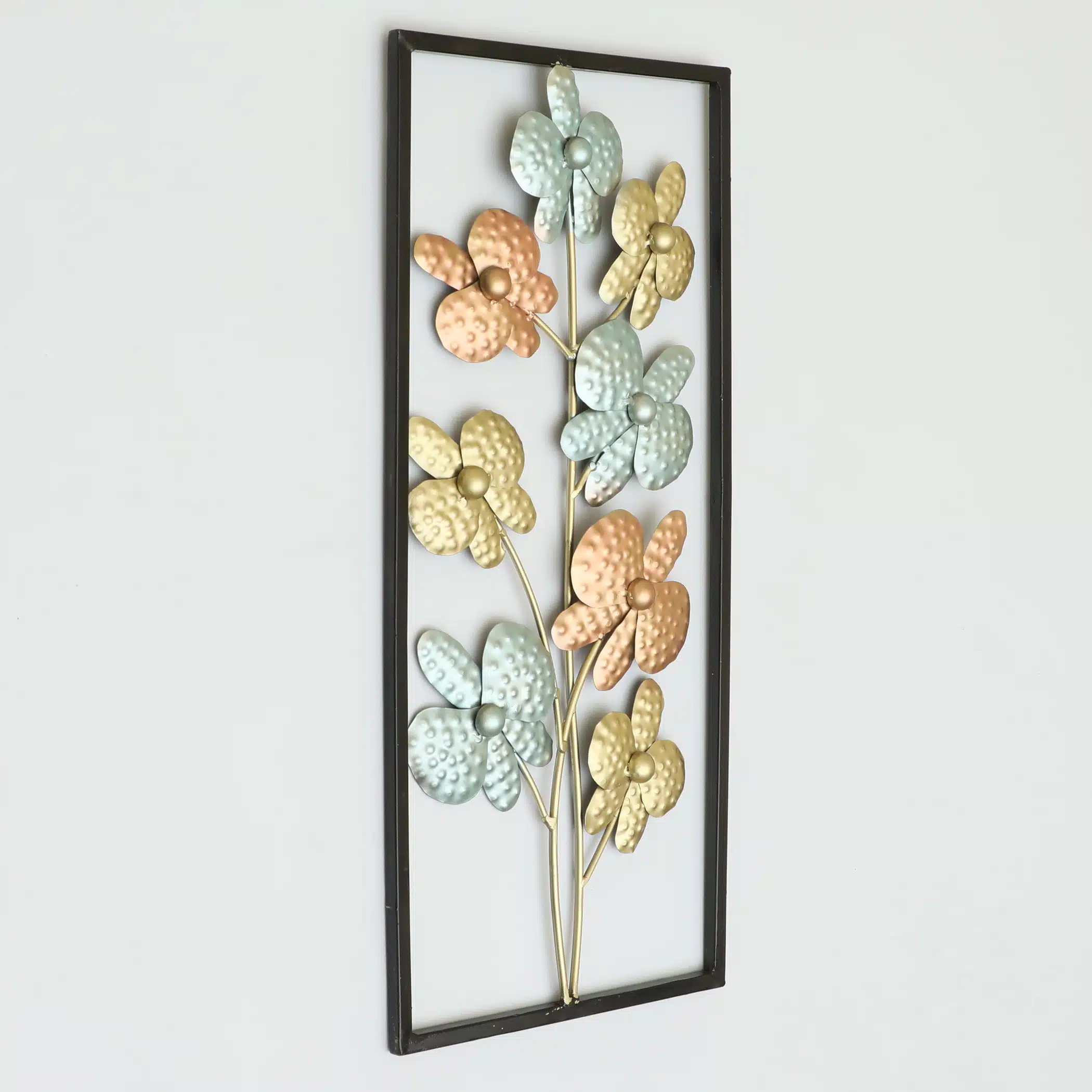 Metal Rectangular Kanak Flower Wall Frame - Image 3