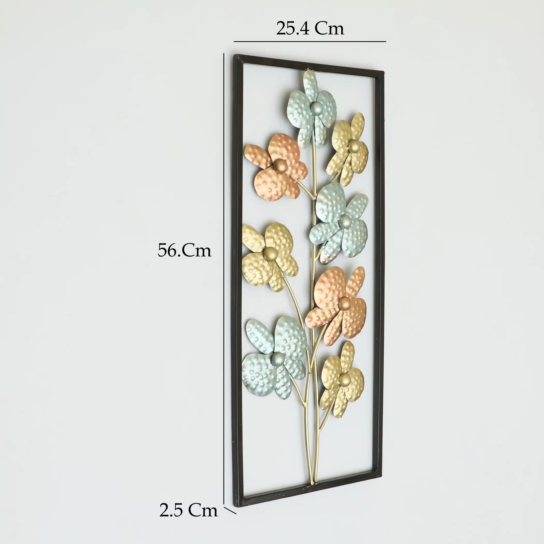 Metal Rectangular Kanak Flower Wall Frame - Image 2