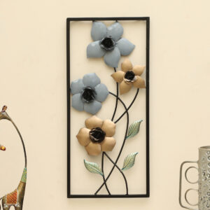Metal Rectangular Madhav Flower Wall Frame