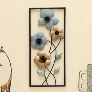 Metal Rectangular Madhav Flower Wall Frame