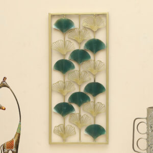 Metal Rectangular Rian Bunch Ginko Leaf Wall Frame