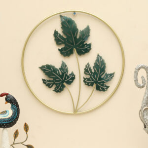 Metal Round Tejas Leaf Wall Frame