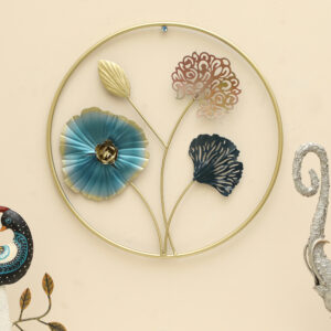 Metal Round Neeva Leaf Wall Frame