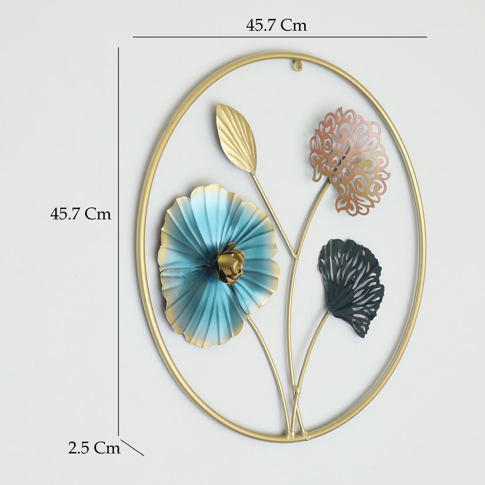 Metal Round Neeva Leaf Wall Frame - Image 2