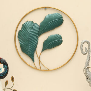 Metal Round Nysa Leaf Wall Frame