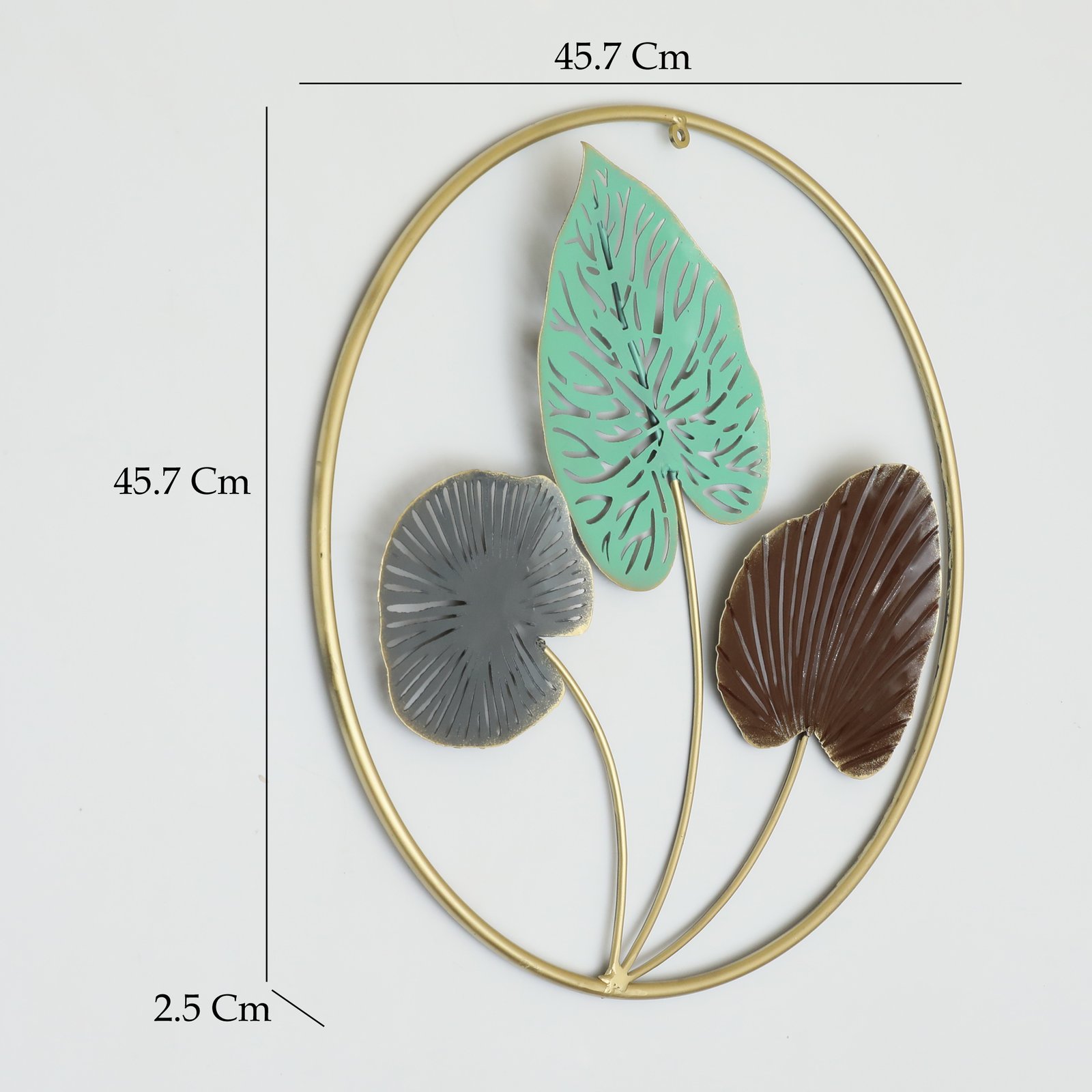 Metal Round Vani Leaf Wall Frame - Image 2