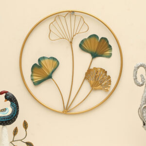 Metal Round Stuti Leaf Wall Frame