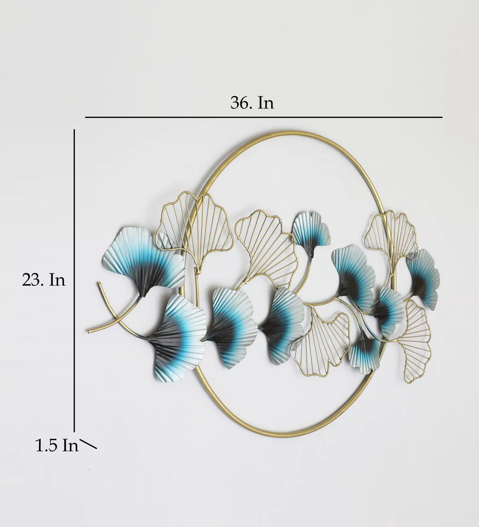 Ginko Leaves Wall Decor - Maanav Metal Wall Art for Home - Image 3
