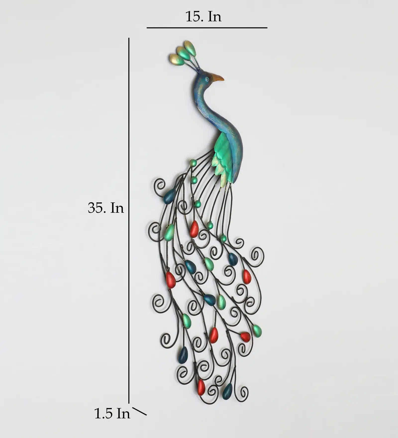 Asher Peacock Wall Decor – Metal Peacock Wall Hanging - Image 2