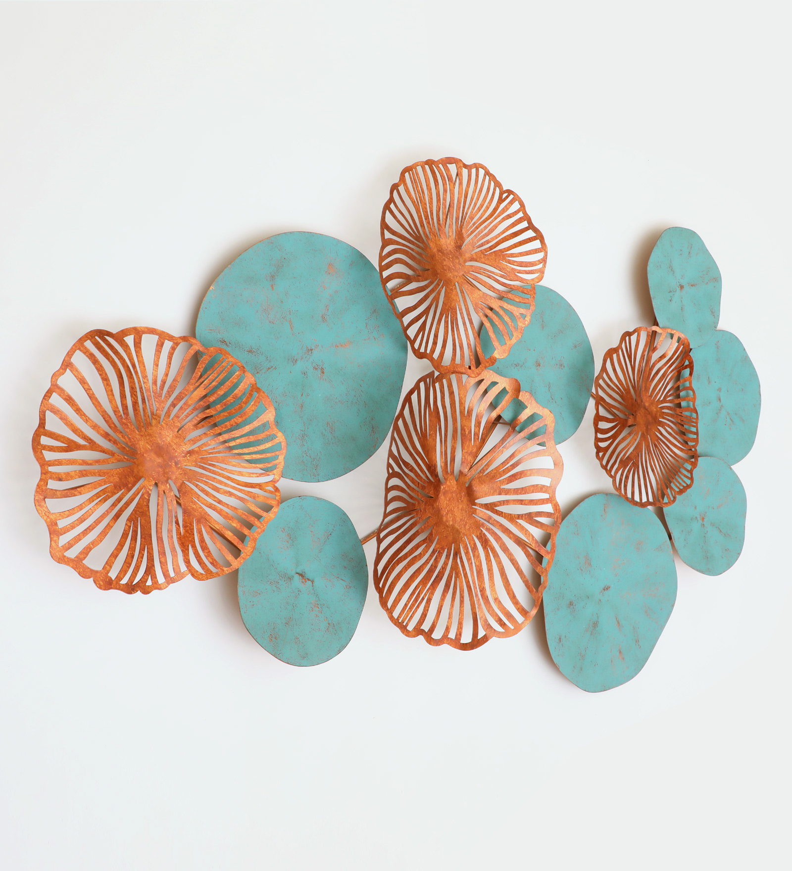 Metal Blue Flower Wall Decor - Image 3
