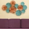 Blue Flower Wall Decor – Metal Floral Wall Art