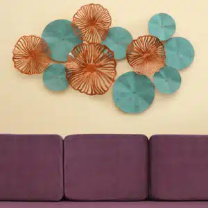 Blue Flower Wall Decor – Metal Floral Wall Art