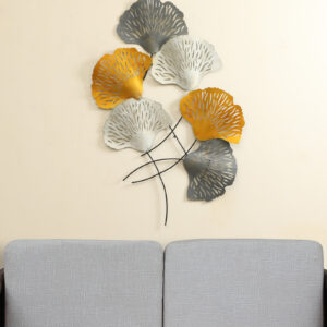 Metal Cora Ginko Leaf Wall Decor