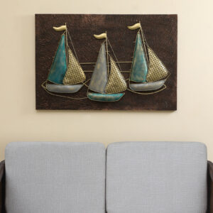 Metal & MDF Perry Boat On Board Wall Decor
