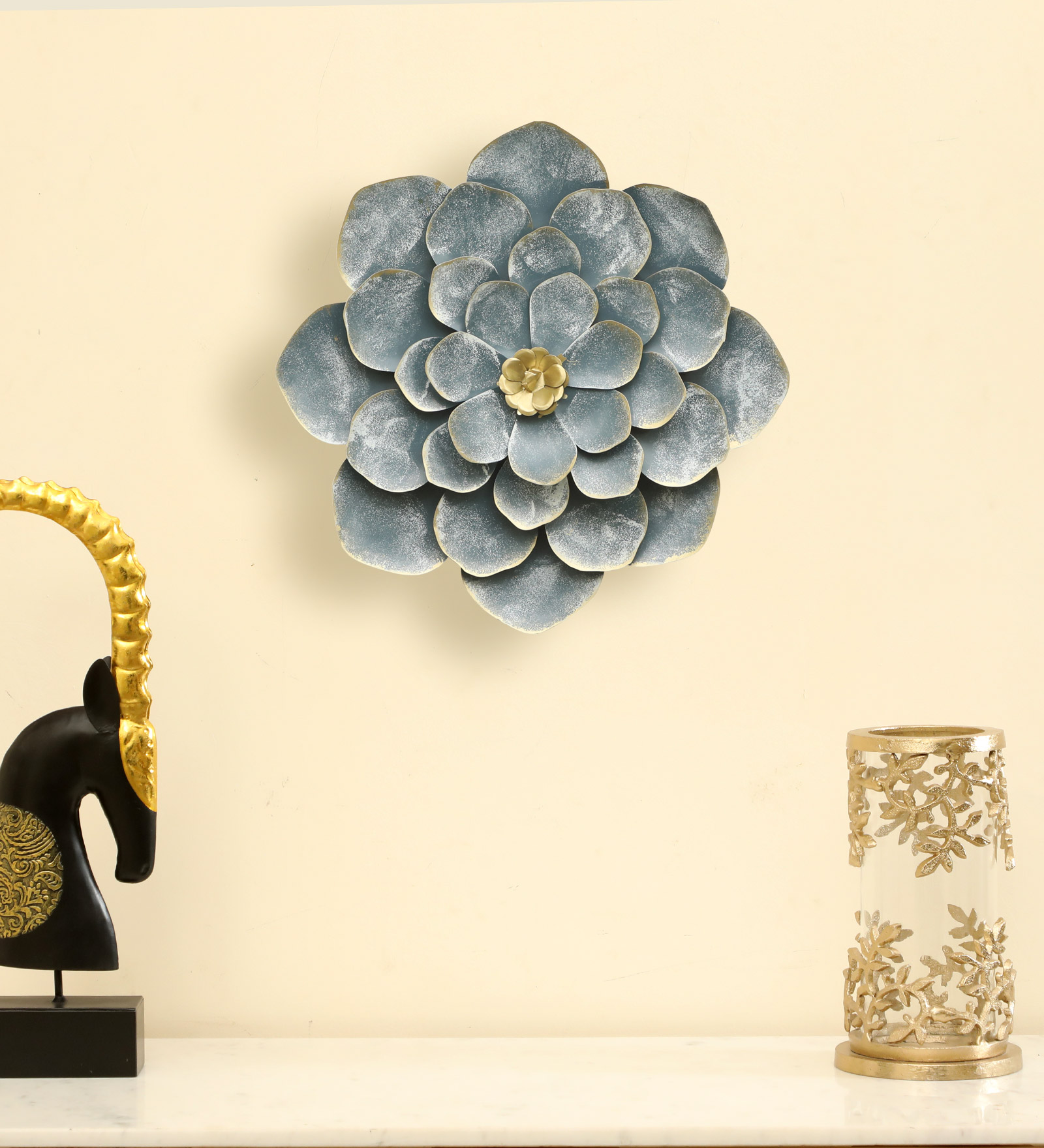 Metal Veda Flower Wall Decor Medium