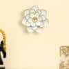 White and Gold Wall Decor – Veda Small Metal Flower Art