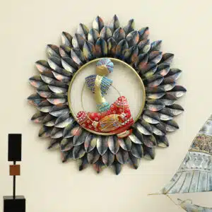 Traditional Musician Wall Decor Metal Dhol Player Wall Art
