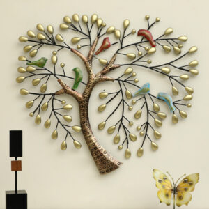 Metal Lara Bird Tree Wall Decor