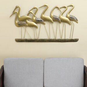 Metal French Flamingo Family Wall Decor