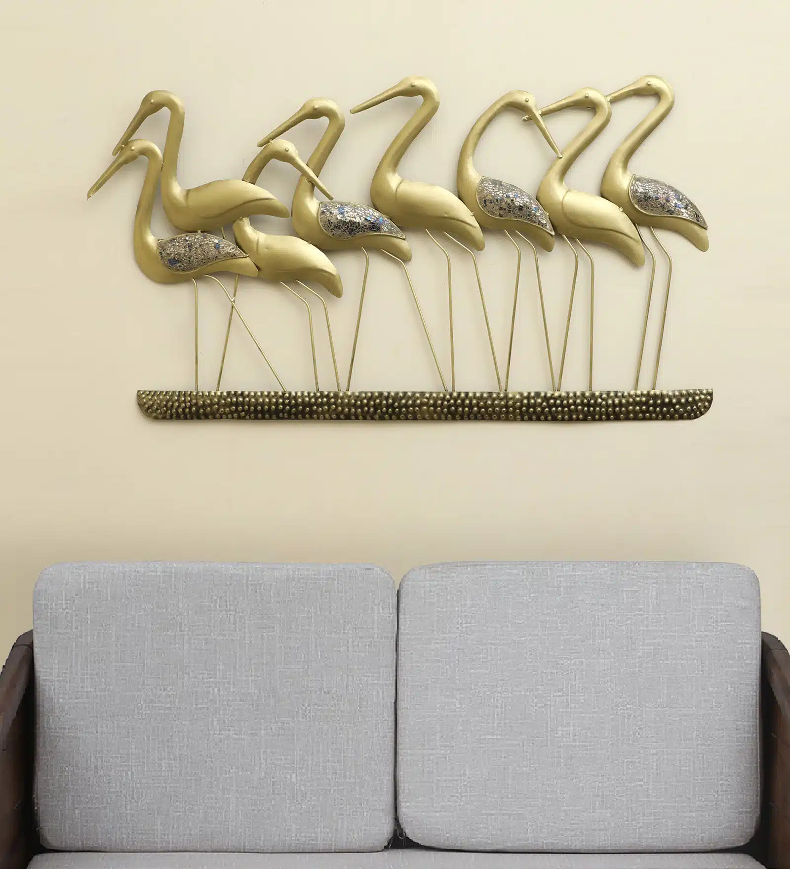 Metal French Flamingo Family Wall Decor