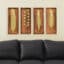 Gold Wall Decor Set of 4 - Metal MDF Panels 8x20 Inch Art
