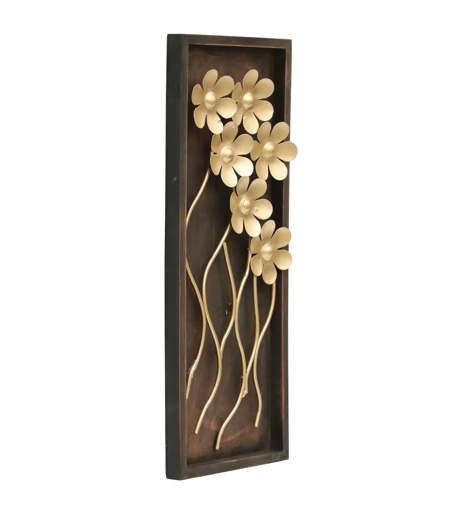Gold Leaf Wall Frame - Piper Metal MDF Wall Art 8x20 Inch - Image 4