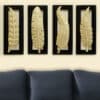Leaf Wall Decor Set of 4 - Vantara Metal MDF Wall Frames