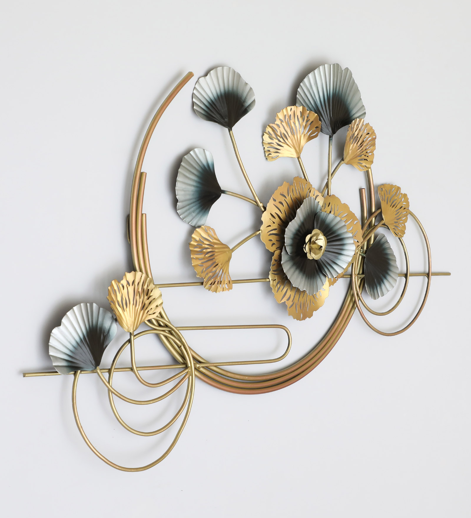 Metal Gajraj Leaf Wall Art Decor - Image 3