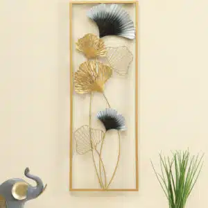 Multicolour Metal Wall Art - Wayanad 1 Leaf Frame 11x30 Inch