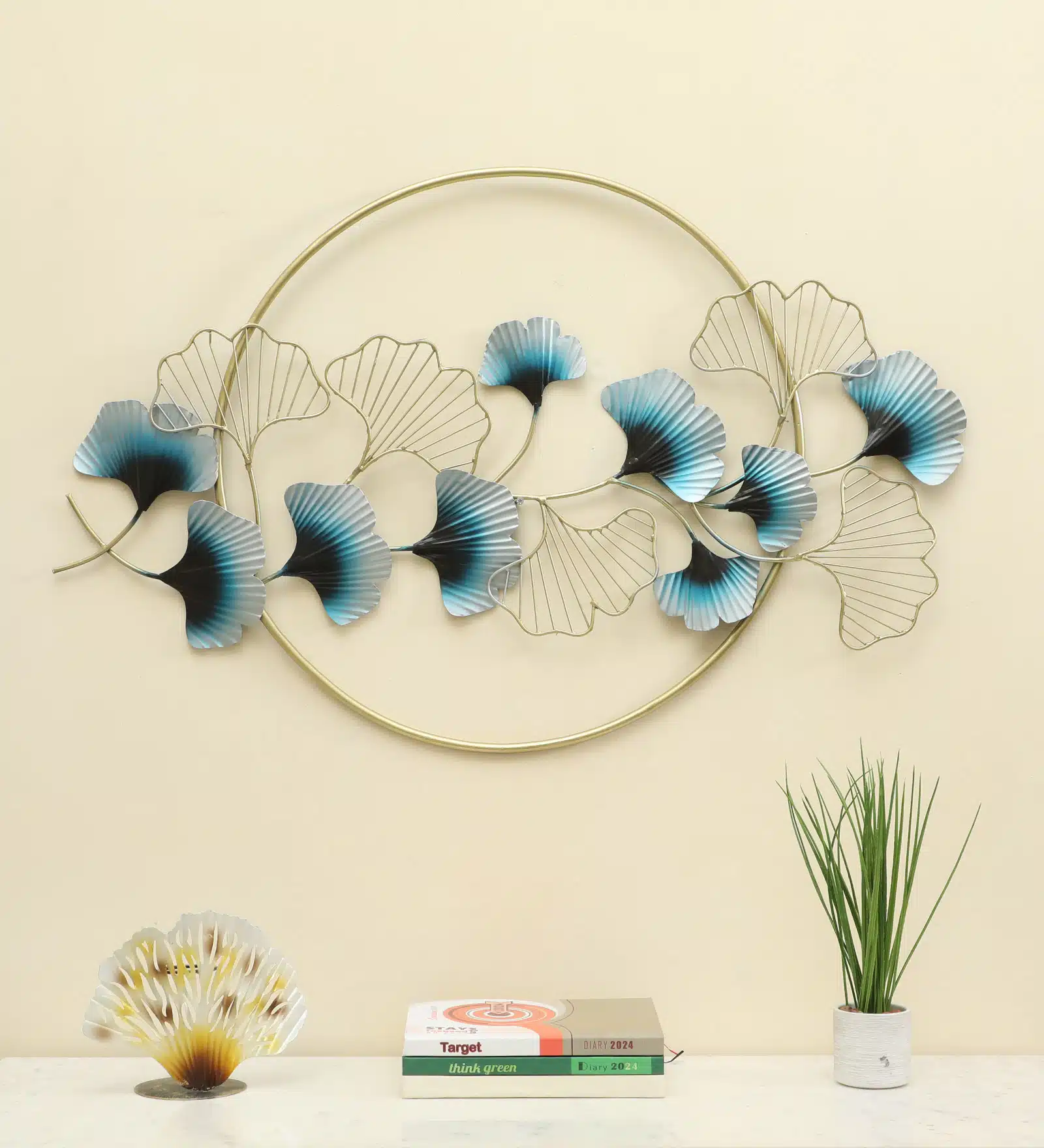 Ginko Leaves Wall Decor - Maanav Metal Wall Art for Home